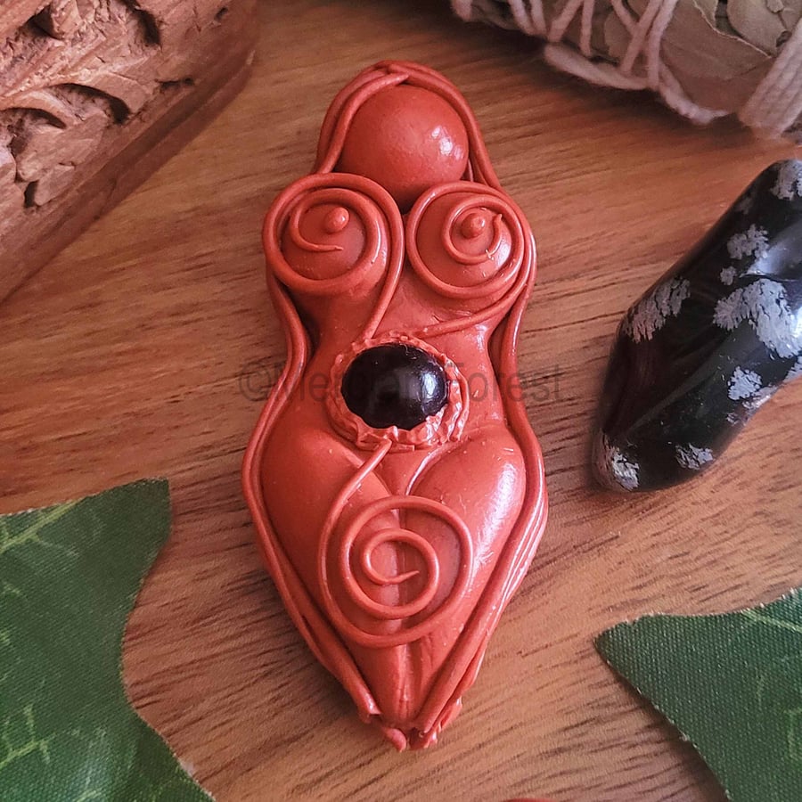 Altar Goddess, Spiral Earth Mother Goddess Handmade Decoration Witch Wicca Druid