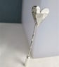 Sterling Silver Hammered Heart Tie & Lapel Stick Pin-Brooch - Image 1