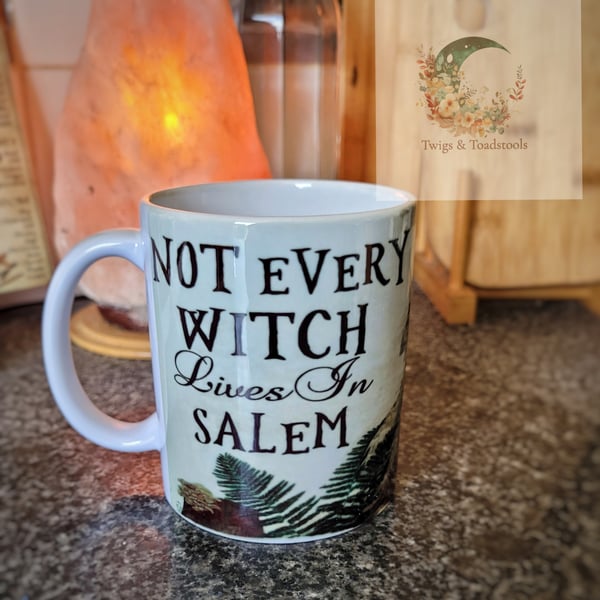 Salem witch theme kitchen witch mug 