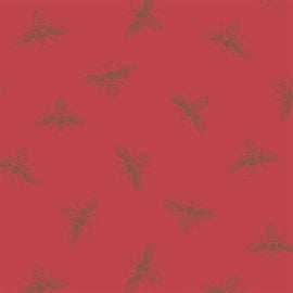 Fat Quarter Red Allover Bee 100% Cotton Quilting Fabric