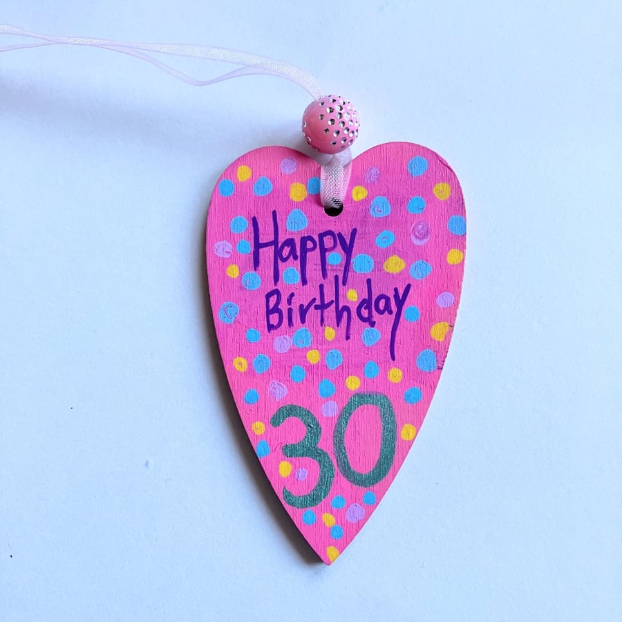 30th dotty birthday heart