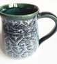 Mug - Hand Thrown Stoneware Ceramic Blue Glazed Mug 