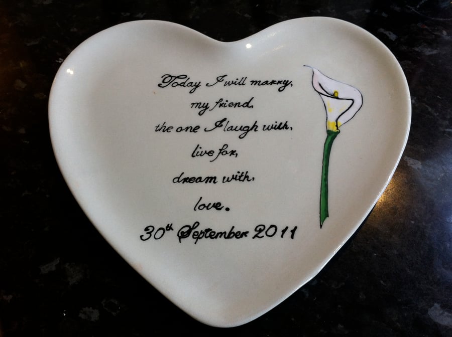 Hand Painted Heart Plate 