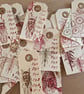 20 Hand stamped Insect Entomology Bird and Naturalist Manila tags for crafting, 
