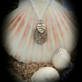 Great Western beach sand filled pendant necklace