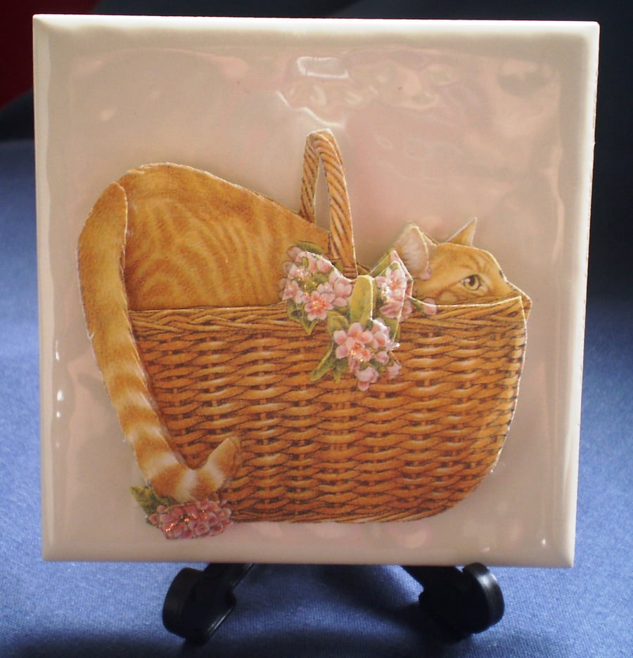 personalised decoupage tile