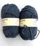 Woolyknit Aran British Wool 2 x 50 gram balls in Denim Blue