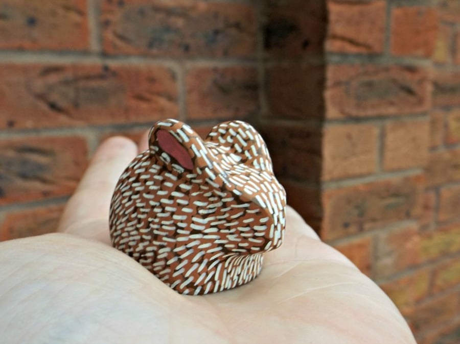 The Rabbit Painted Abstract Animal Miniature 