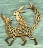 Fox, hare and wren animal stack