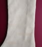 Medium Christmas Stocking with Horizontal Dash Pattern in Ivory. - Image 3