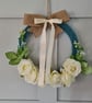 Cashmere Wrapped Wreath With Artificial Roses - Image 5