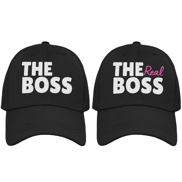 Couples Hat Gift Set Of 2 - The Boss & The Real Boss Cap Set