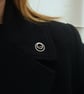 Sterling Silver Ring And Wire Lapel Pin – Handmade Geometric Brooch  - Image 7