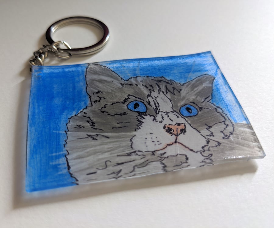 Handmade keyring Ragdoll cat or custom design- RAG