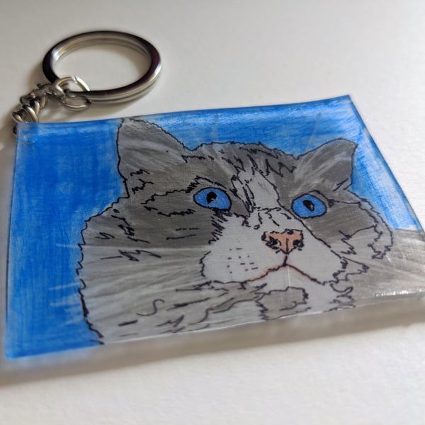 Handmade keyring Ragdoll cat or custom design- RAG
