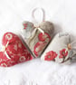 SET OF 3 LAVENDER BAGS - HEART SHAPED AND HAND EMBROIDERED - Image 1