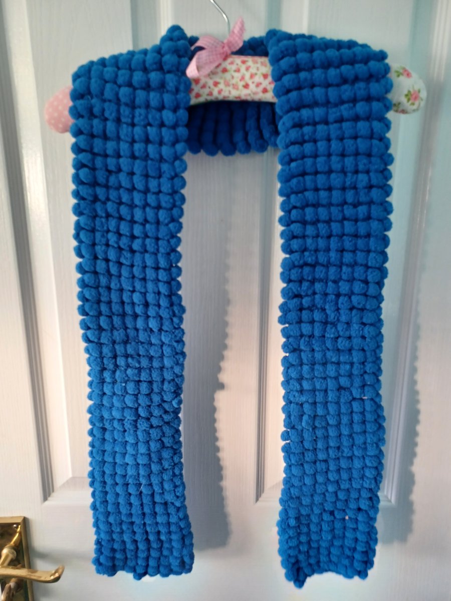 Bright Blue Furry Scarf