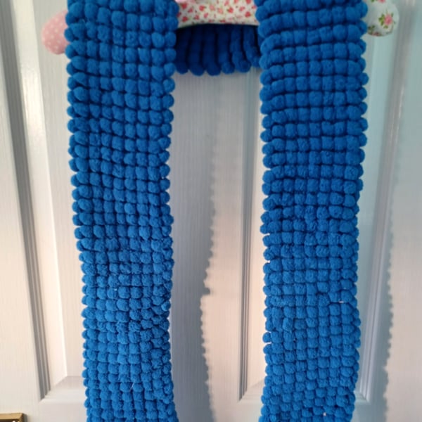 Bright Blue Furry Scarf