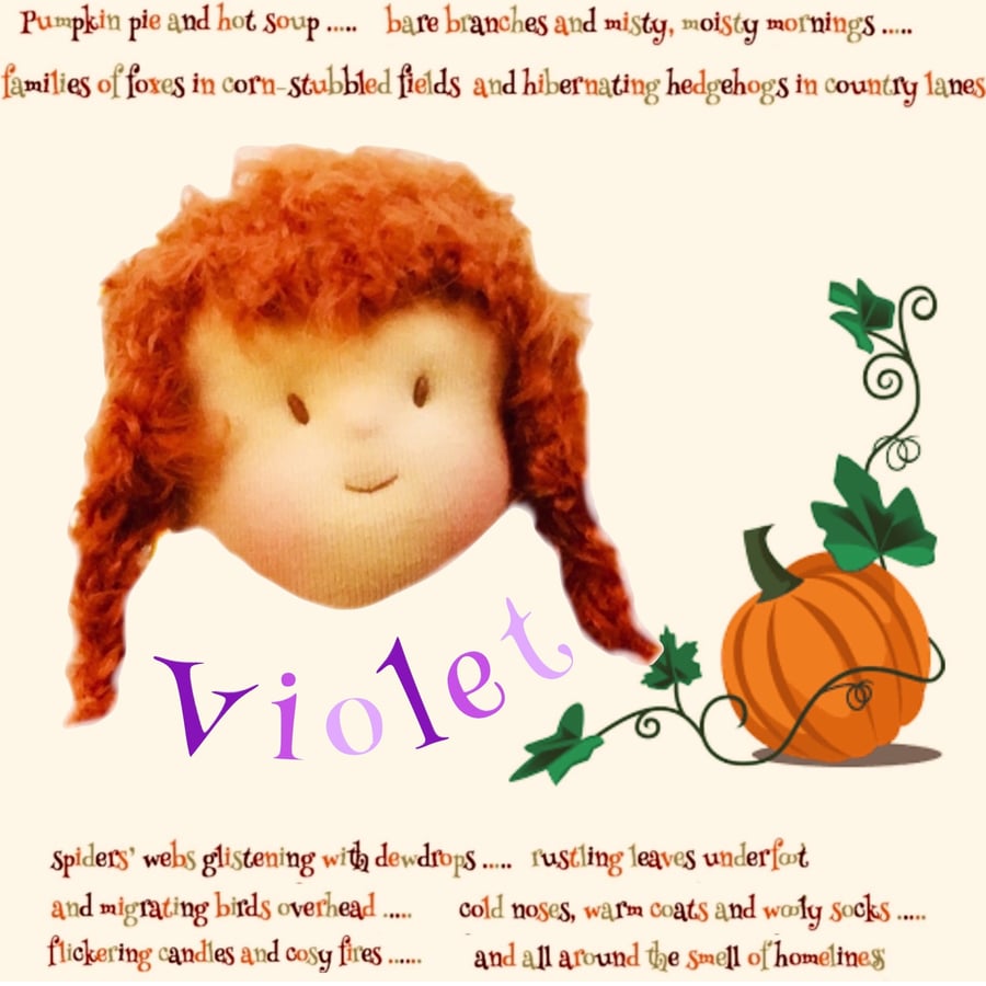 Violet Valentine - a handcrafted Mulberry Green doll