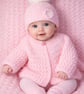 Handcrafted Cosy Pink Cardigan and Hat Set Choice of Colours and Sizes