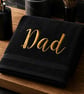 Dad Embroidered Hand Towel – Black & Gold - Image 4