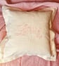LOVE in the Pink. Keepsake Embroidered Linen Cushion (40 cms x 40 cms)