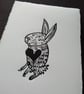 Lovely Bunny - lino cut print - Image 2