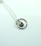 Silver Circle Necklace with Abalone Shell - Image 9