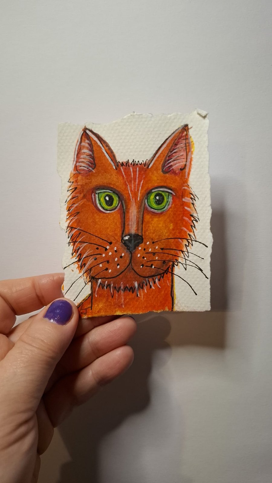 Ginger cat portrait illustration 