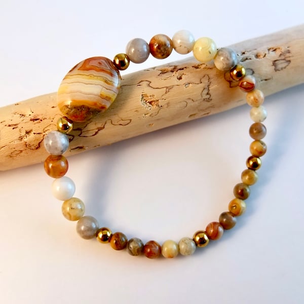 Crazy Lace Agate Bracelet - Handmade In Devon