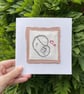 Mummy and Baby Elephant embroidered card