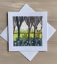 Fallow deer hand painted card