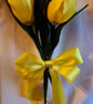 Beautiful Trio of Yellow Ribbon Tulips - Yellow Bow. Faux Flowers Gift - Image 6