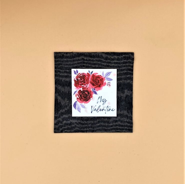 Valentine love token - red roses Print with han... - Folksy