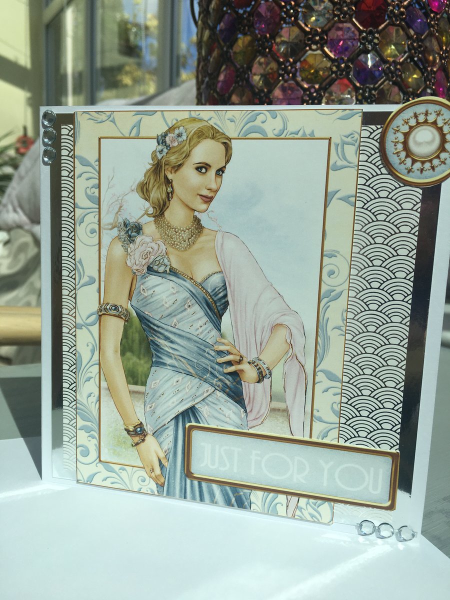 Art Deco glamorous lady birthday card