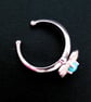 Sleeping Beauty Turquoise 925 Sterling Silver Flower Spinner Ring Size N - Image 5