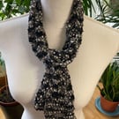 Black -gray handmade shawl -neck wrap