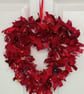 Red with Colour Pops Heart Shaped Rag Wreath - Image 2