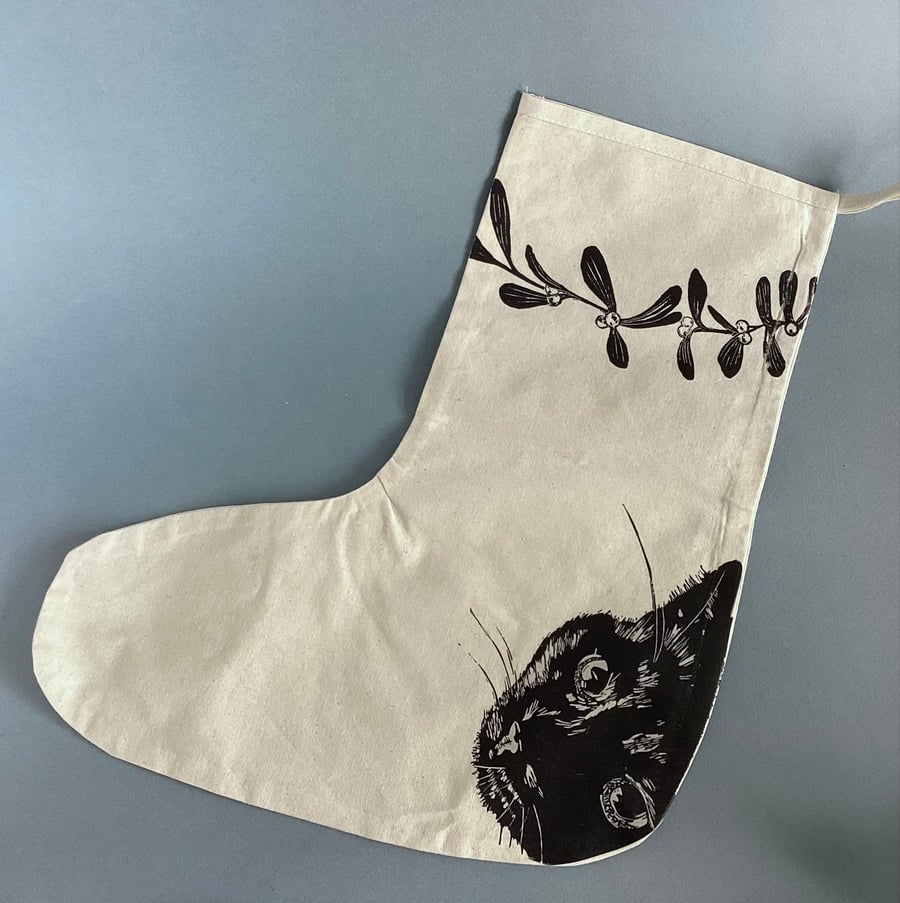 Perfectly Imperfect Black Cat Christmas Stocking
