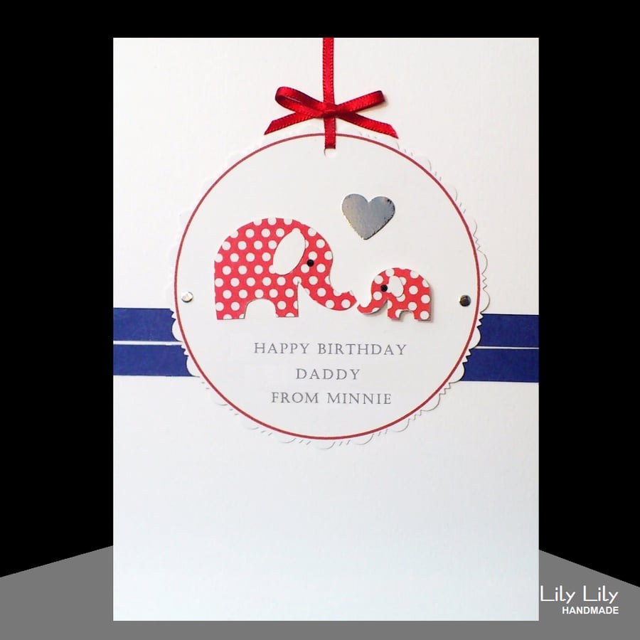 Handmade Personalised Elephant Design - any occasion