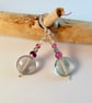 Gemstone Earrings, Green & Purple Fluorite, Sterling Silver - Handmade In Devon - Image 4