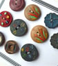 10 Vintage Wooden Buttons - Image 2