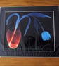 Tulip I Print from Original Photogram - Black mount to fit 10x12 inch frame 
