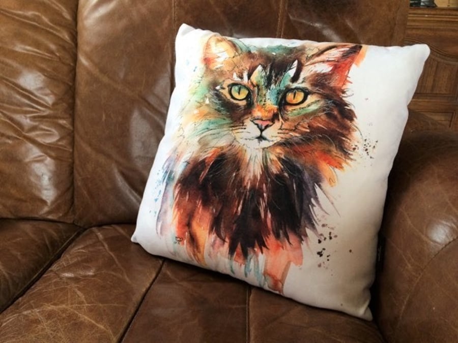 Cat Faux-Suede Cushion