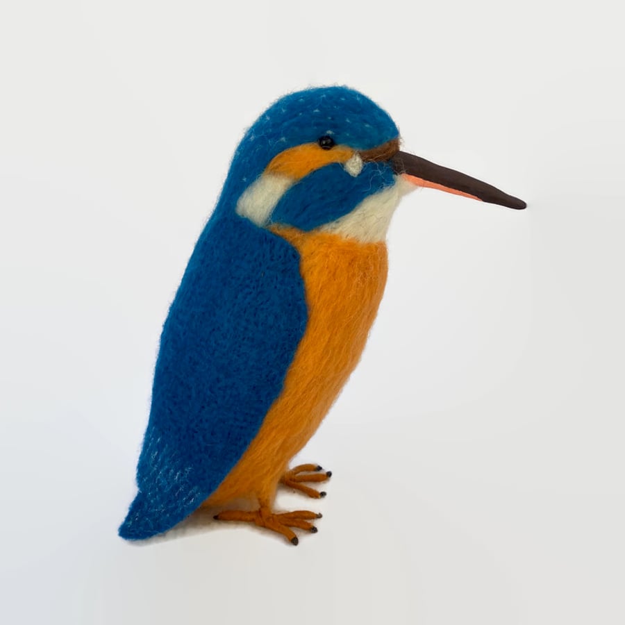 Kingfisher, needle felted, British birds