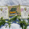 Bee and wild flowers - 99 cm - Screen printed Bunting