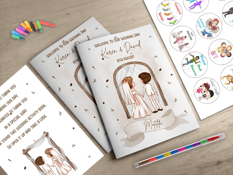 Wedding Activity Pack Book Favour for Kids Children Personalised WEB14