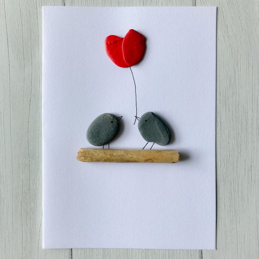 CLEARANCE greeting card with Cornish beach finds 