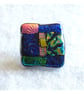 Dichroic L008 Luxury Fused Glass Patchwork Brooch Handmade 