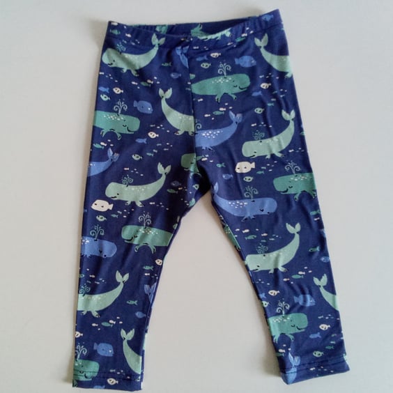 12-18 months Leggings, whales leggings, fish, unisex leggings 